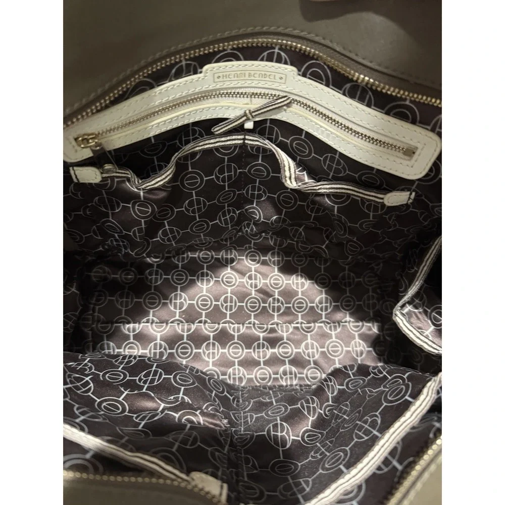 Henri Bendel Green Leather Nylon Diaper Bag‎ Satchel Tote Bag Crossbody i